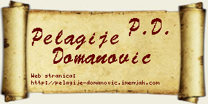 Pelagije Domanović vizit kartica